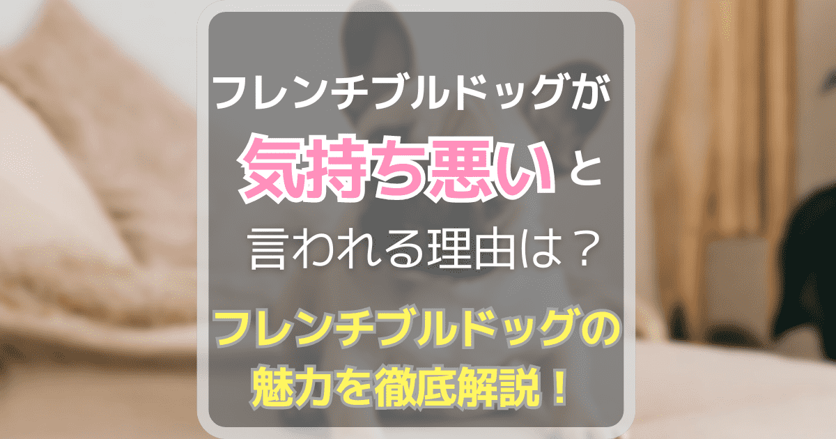 フレンチブルドッグが気持ち悪いと言われる理由は？魅力を徹底解説！